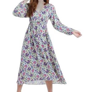 Summersalt Womens Plus Size 2XL The Cinched Waist Caftan Dress in Vintage Floral